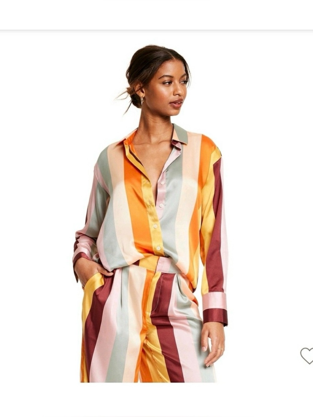 Fe Noel  Multicolor Vertical Stripe Blouse